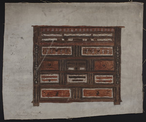 Chest, Carved and Painted - 17th century.