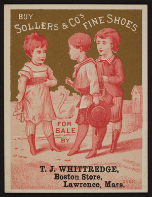 Trade card for S.D. Sollers & Co.'s fine shoes, 417 Arch Street, Philadelphia, Pennsylvania, 1880