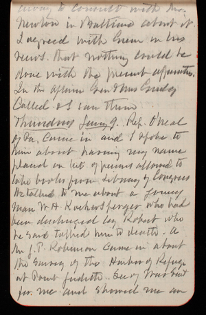 Thomas Lincoln Casey Notebook, November 1889-January 1890, 88, away to consult with Mr. Newton