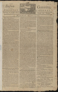 The Boston-Gazette, and Country Journal, 12 October 1767