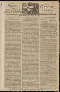 The Boston-Gazette, and Country Journal, 8 May 1769