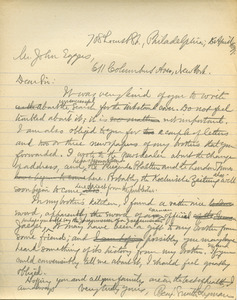Letter from Benjamin Smith Lyman to John Eggers