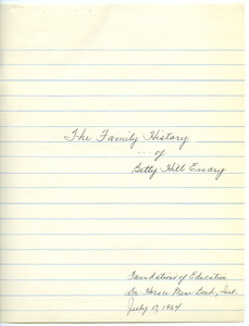 Student family histories: Emory, Betty Hill (Thomas, Favors, Smith)
