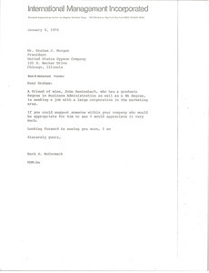 Letter from Mark H. McCormack to Graham J. Morgan
