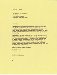 Letter from Mark H. McCormack to William H. Scherman