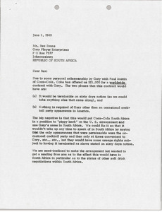 Letter from Mark H. McCormack to Rex B. Evans