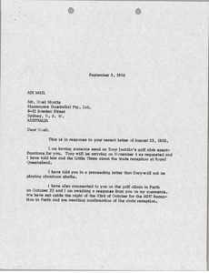 Letter from Mark H. McCormack to Noel Morris