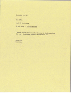 Memorandum from Mark H. McCormack to Doc Giffin