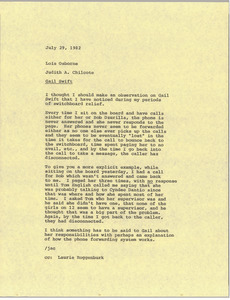 Memorandum from Judith A. Chilcote to Lois Osborne