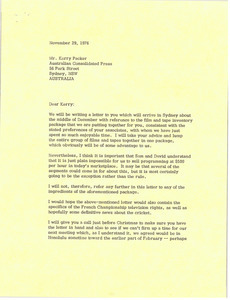 Letter from Mark H. McCormack to Kerry Packer