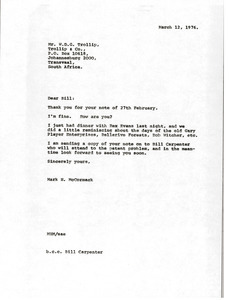 Letter from Mark H. McCormack to W. D. G. Trollip