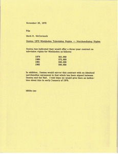 Memorandum from Mark H. McCormack to file