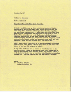 Memorandum from Mark H. McCormack to William H. Carpenter