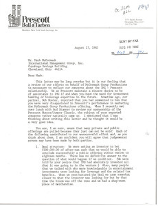Letter from Joseph M. Hickey to Mark H. McCormack