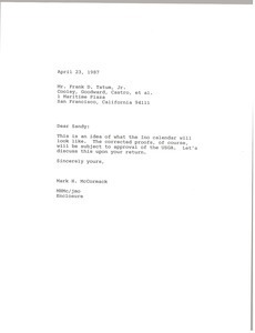 Letter from Mark H. McCormack to Frank D. Tatum