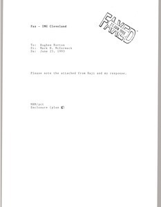 Fax from Mark H. McCormack to Hughes Norton