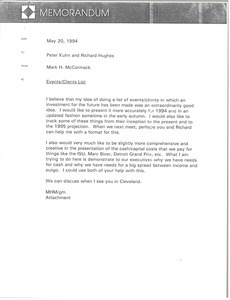 Memorandum from Mark H. McCormack to Peter Kuhn and Richard Hughes