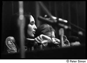 Joan Baez and David Harris: news conference following their wedding