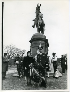 John J. Maginnis in uniform at ceremony at the Washington monument, Boston