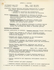 Arthur B. Janovsky resume