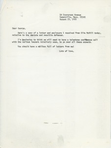 Letter from Judi Chamberlin to George Ebert