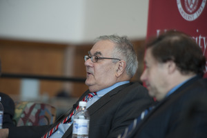 Congressman Barney Frank and author Stuart Weisberg at UMass Amherst, during their book event