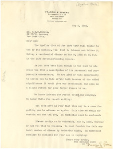 Letter from Egelloc Club to W. E. B. Du Bois