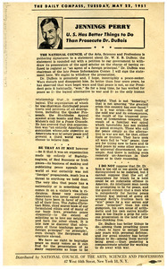 U. S. has better things to do than prosecute Dr. Du Bois