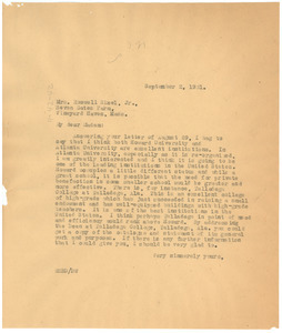 Letter from W. E. B. Du Bois to Emily E. F. Skeel