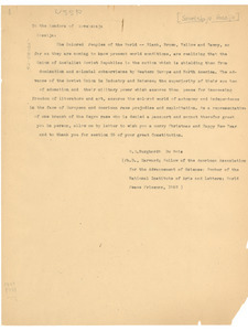 Letter from W. E. B. Du Bois to Sovetskaja Rossija