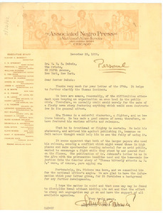 Letter from Claude A. Barnett to W. E. B. Du Bois
