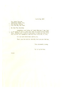 Letter from W. E. B. Du Bois to Alfred Knopf, Inc.
