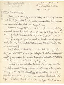Letter from Sadie Alexander to Ernest R. Alexander - Digital Commonwealth