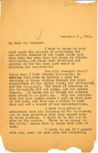 Letter from W. E. B. Du Bois to James H. Dillard