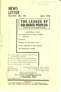 League of Coloured Peoples newsletter