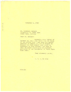 Letter from W. E. B. Du Bois to J. Andrew Simmons