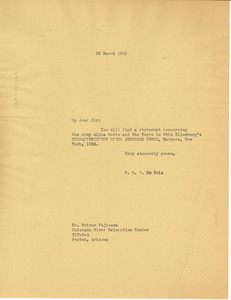 Letter from W. E. B. Du Bois to Mutsuo Fujisawa