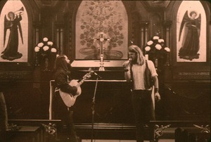 Concert at St. James Church, Greenfield: Robert Hincks and Michael Metelica. This church was one of the few local ones that was welcoming to the Brotherhood and hosted many events and weddings during this period