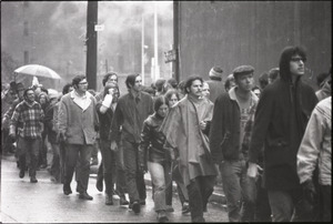 MIT I-Lab demonstration: protesters marching by Instrumentation Laboratory