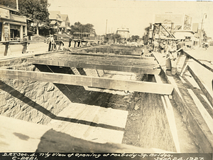 Dorchester Rapid Transit section 4. North view of opening at Peabody Sqaure Bridge