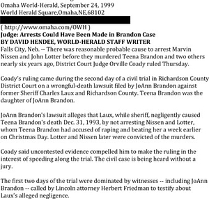 Judge: Arrests Could Have Been Made in Brandon Case