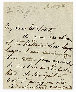 Letter from Louisa Cushing James to Robert Morss Lovett, February 11, 1928