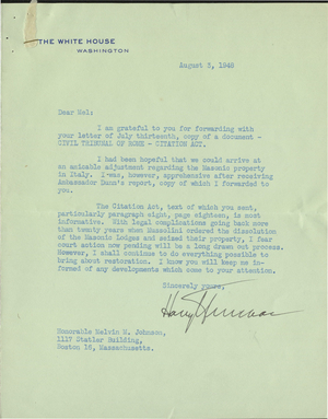 Harry S. Truman Letters
