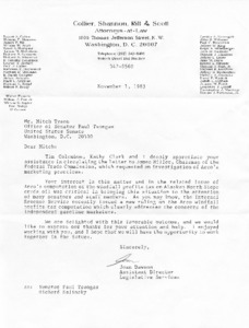 Letter to Mitch Tyson from Joan Dawson regarding Arco's marketing practices