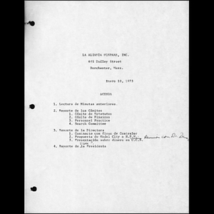 Meeting materials for January 10, 1973