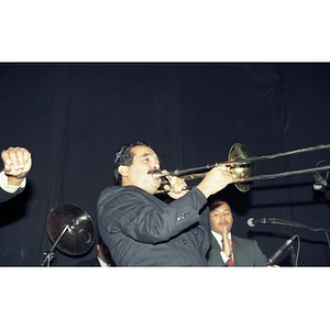 Willie Colon playing the trombone at Cultura Viva.