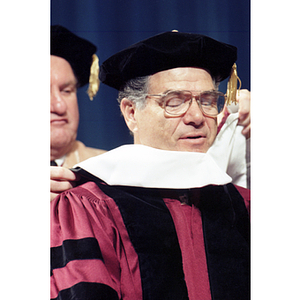 Roger Marino is hooded at honorary degree ceremony