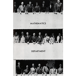 The 1967 yearbook photo of the Mathematics Department