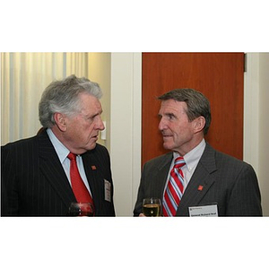 General Richard Neal converses with Dennis Picard at the Veterans Memorial dinner