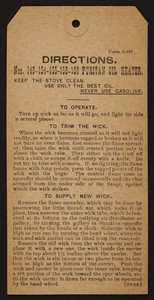 Directions for the Puritan Oil Heater, The Cleveland Foundry Co., Cleveland, Ohio